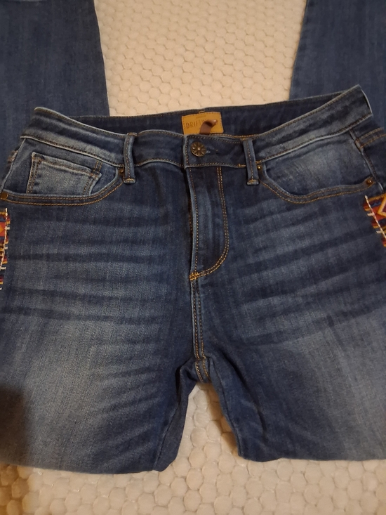 DRIFTWOOD Denim - DRIFTWOOD Blue Skinny Women's Jeans with Embroidered Side Trim Size 28